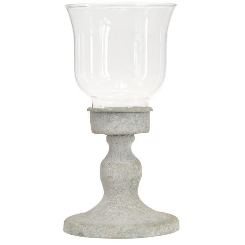Artikel Dekorativ glaskop metalgrå vintage look Ø8cm H15,5cm