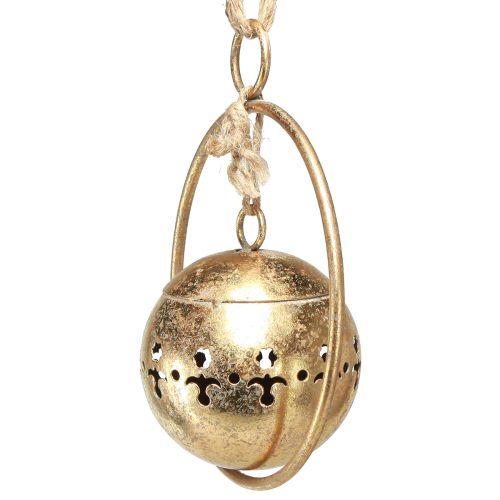 Artikel Dekorativ klokke guld klokkehængende dekoration metal natur Ø14cm