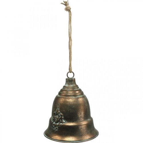 Floristik24 Dekorationsklokke, metalklokke, gylden klokke til ophæng Ø20,5cm H24cm