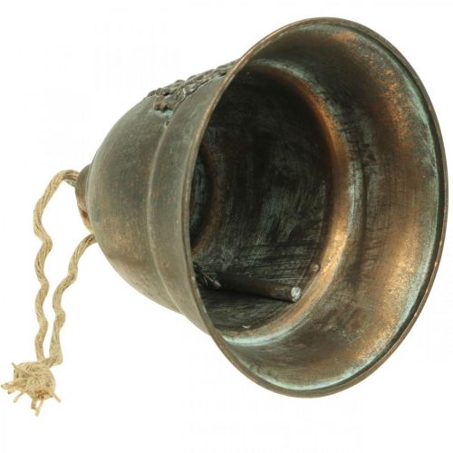 Floristik24 Dekorationsklokke, metalklokke, gylden klokke til ophæng Ø20,5cm H24cm