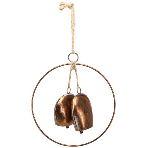 Artikel Dekorative klokker i ring hængende dekoration julebronze Ø29cm