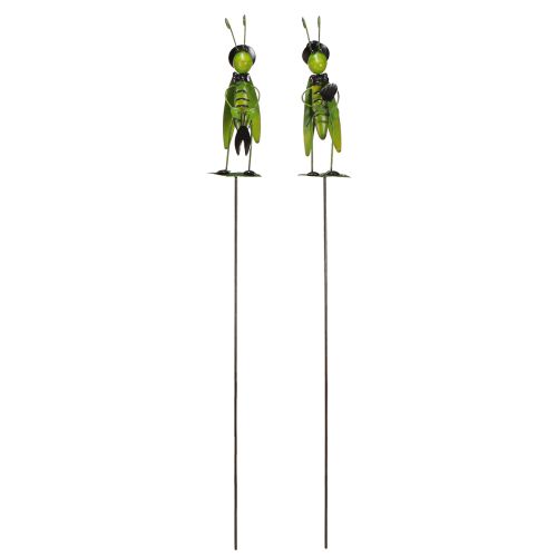 Artikel Dekoration Græshoppe på pind Havedekoration Metal Assorted 77cm 2stk