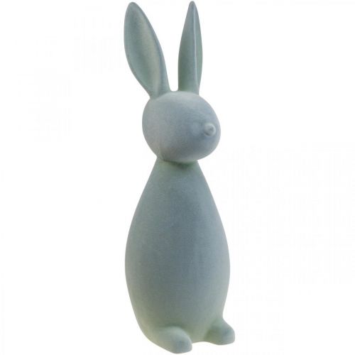 Deco Bunny Deco Easter Bunny Flocked Grå-Grøn H69cm