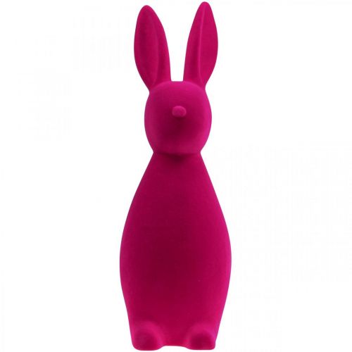 Floristik24 Dekorativ kanin Pink Dekorativ påskehare – 2. valg – flokket H47cm
