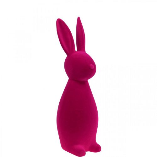 Floristik24 Dekorativ kanin Pink Dekorativ påskehare – 2. valg – flokket H47cm
