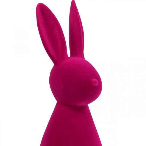 Floristik24 Dekorativ kanin Pink Dekorativ påskehare – 2. valg – flokket H47cm