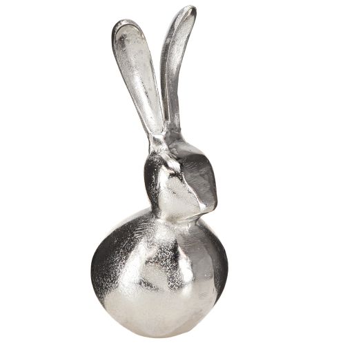 Floristik24 Dekorativ Kanin Metal Påske i Sølv Rund Ø12cm H25cm