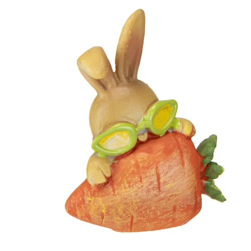 Dekorativ kanin med gulerod påskehare dekorationsfigurer H5,5 cm 6 stk.