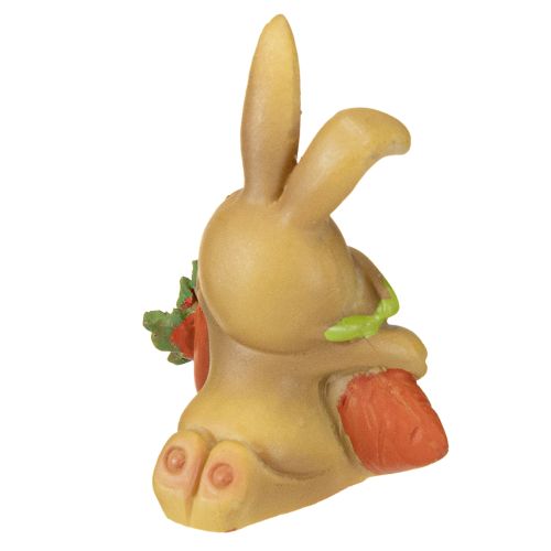 Artikel Dekorativ kanin med gulerod påskehare dekorationsfigurer H5,5 cm 6 stk.