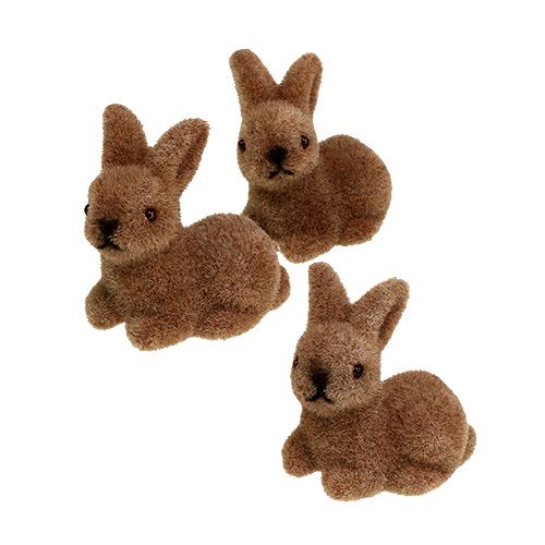 Artikel Pyntekaniner 5cm flokket brun 16 stk