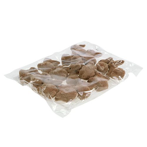 Artikel Pyntekaniner 5cm flokket brun 16 stk