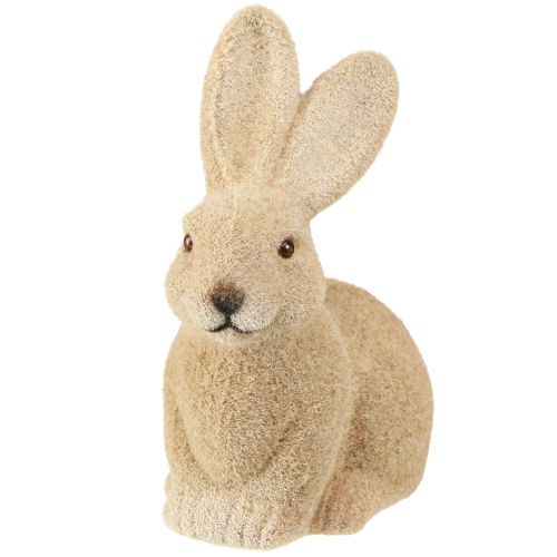Dekorative Siddende påskekaniner Brun – 2. valg – Flokket H15cm 4 stk