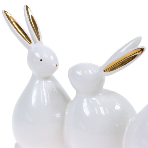 Artikel Dekorative kaniner hvid, guld 24cm x 14,5cm x 8,5cm
