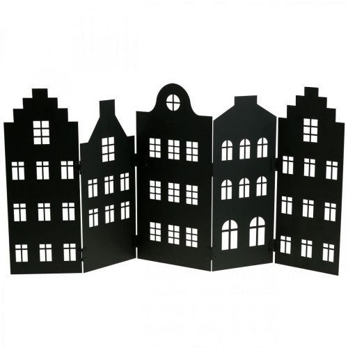 Floristik24 Julepynt metal city silhuet sort 74×36cm
