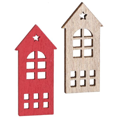 Floristik24 Dekorativ husspredningsdekoration træ i naturrød 2×4,5cm 72 stk