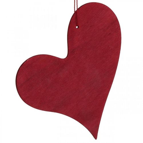 Dekorative hjerter til at hænge op træhjerte rød/hvid 12cm 12stk