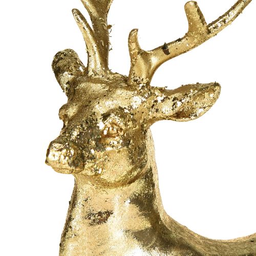 Artikel Dekorativ figur af liggende hjorte, guld 10,5×7×11,5 cm, 2 stk.