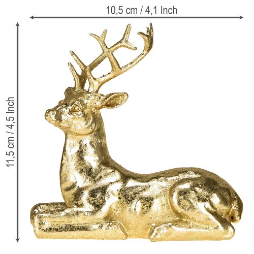 Artikel Dekorativ figur af liggende hjorte, guld 10,5×7×11,5 cm, 2 stk.