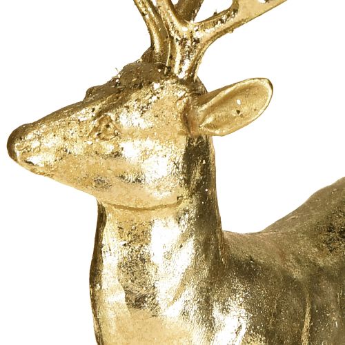 Artikel Dekorativ stående rensdyrfigur af hjort, guld 10,5×4,5×16 cm, 2 stk.