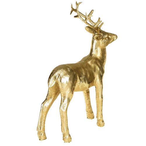 Artikel Dekorativ stående rensdyrfigur af hjort, guld 10,5×4,5×16 cm, 2 stk.