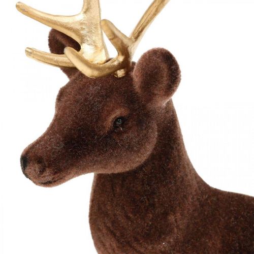 Artikel Dekorativ Hjort Stående Brun Guld Rensdyr Julepynt 27cm