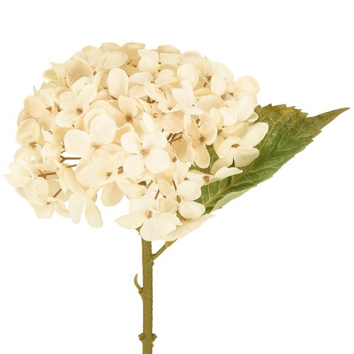 Dekorative hortensiaer kunstige cremefarvede silkeblomster 34 cm 2 stk.
