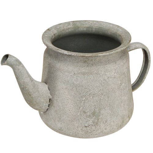 Floristik24 Dekorativ gryde metal vintage tekande grå 24×14×14cm