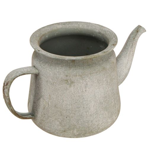 Artikel Dekorativ gryde metal vintage tekande grå 24×14×14cm