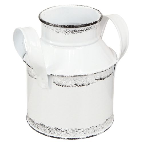 Dekorativ kande med hanke metal hvid, sort H13cm 2stk