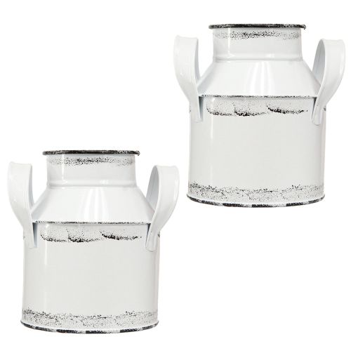 Artikel Dekorativ kande med hanke metal hvid, sort H13cm 2stk
