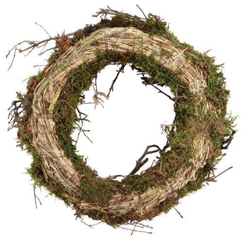 Artikel Dekorativ krans moskrans med bonsai grene natur Ø30cm