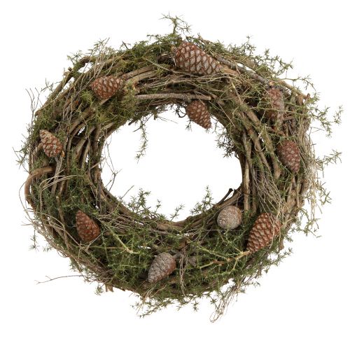 Artikel Dekorative kransgrene og cederkogler naturlig trækrans Ø40cm