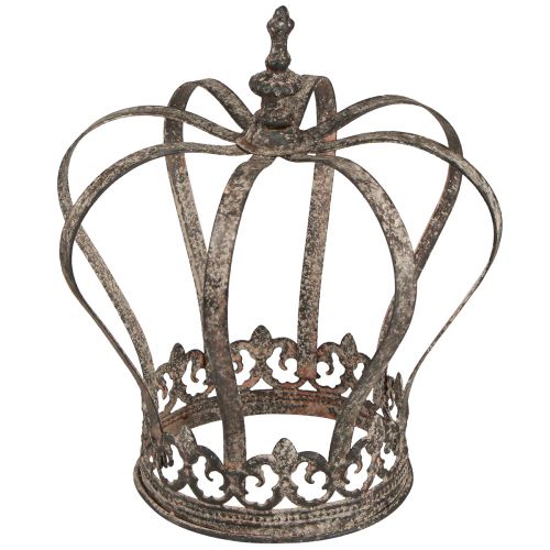 Floristik24 Dekorativ krone i antik look metaldekoration rust Ø19,5 cm H22 cm