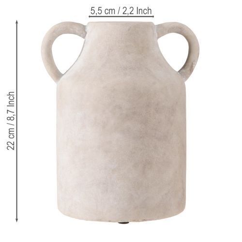 Artikel Dekorativ kandepotte i keramik i beige Ø14,5cm H22cm