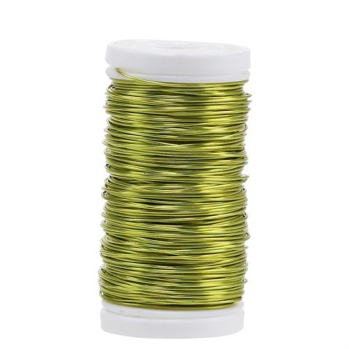 Deco emaljeret tråd limegrøn Ø0,50mm 50m 100g