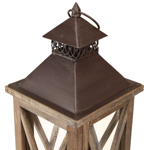 Floristik24 Dekorativ lanterne træ vintage træ lanterne brun 17×17×50cm