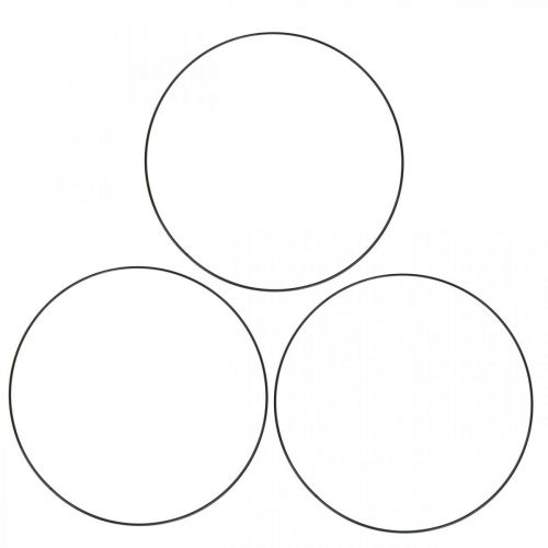 Artikel Dekorativ metalring dekorativ ring Scandi ring sort Ø20,5cm 6 stk