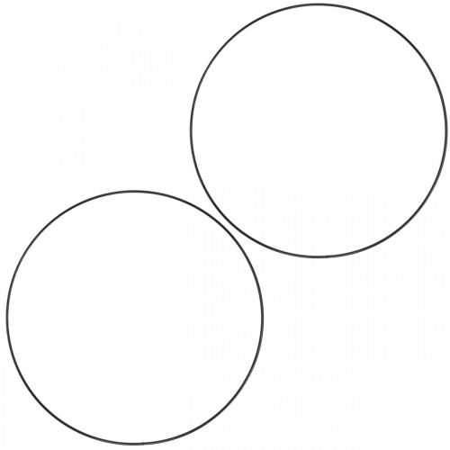 Dekorativ metalring dekorativ ring Scandi ring sort Ø25,5cm 6 stk