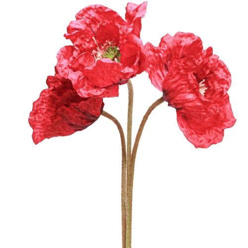 Deco Valmue Store Kunstige Blomster Røde Valmuer 88cm 3 Stk