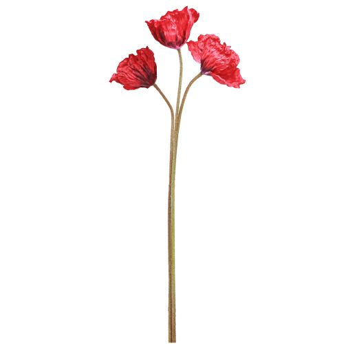 Artikel Deco Valmue Store Kunstige Blomster Røde Valmuer 88cm 3 Stk