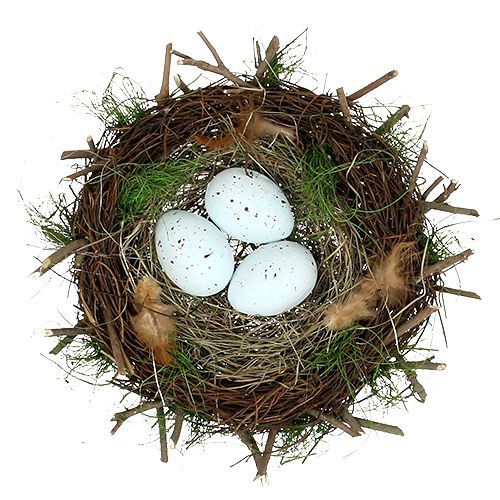 Floristik24 Deco rede med æg Ø30cm 1stk