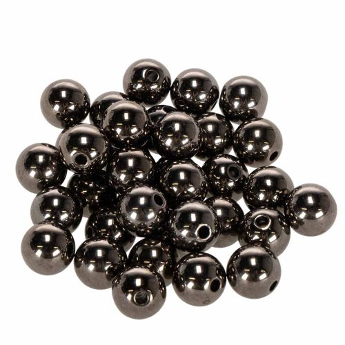Dekorative perler antracit metallic 14mm 35 stk købe | Floristik24.dk