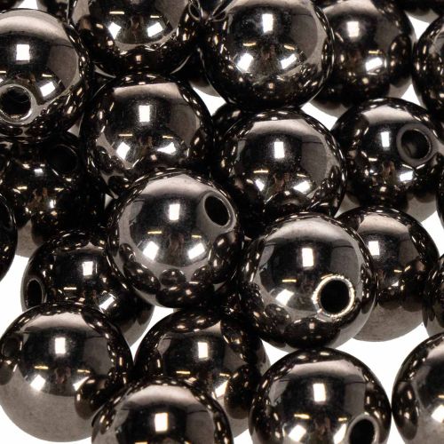 Dekorative perler antracit metallic 14mm 35 stk | Floristik24.dk