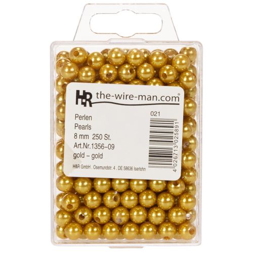 Dekorative perler guld Ø8mm