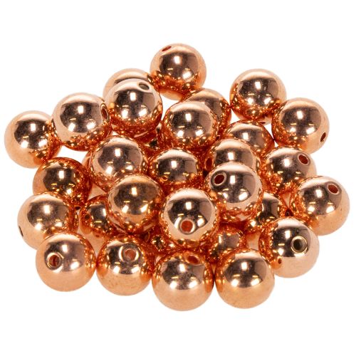 Dekorative perler kobber metallic 14mm 35 stk købe | Floristik24.dk