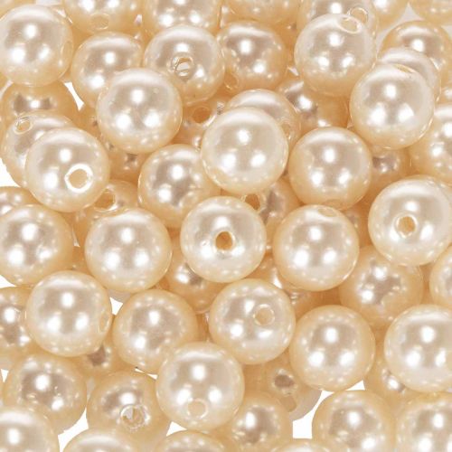 Dekorative perler Ø10mm champagne 115 stk | Floristik24.dk