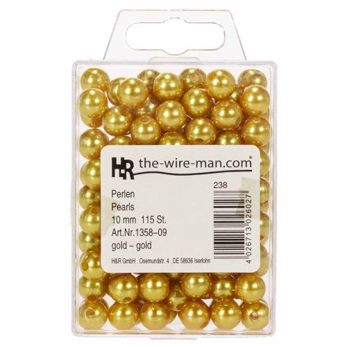 Dekorative perler Ø10mm guld