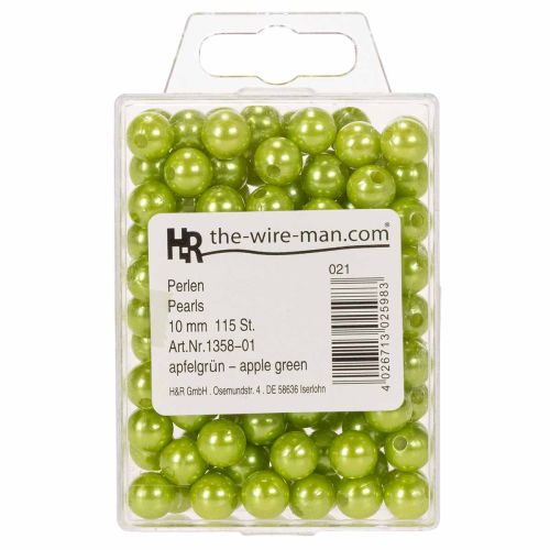 Dekorative perler Ø10mm grønne