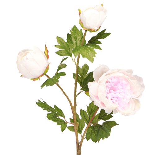 Artikel Dekoration Pæoner Pink 3 Blomster Lang Stængel L80cm 2stk