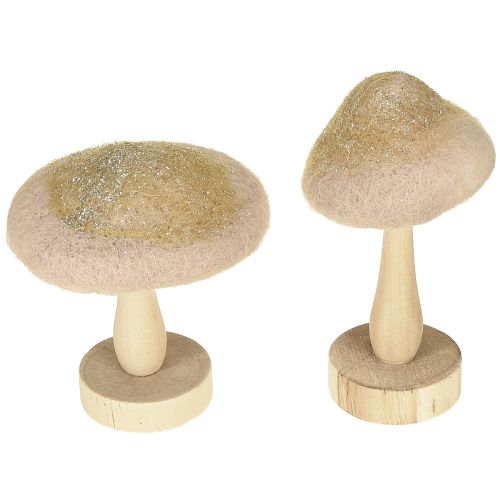 Floristik24 Dekorativ svampetræ, filt med glitter borddekoration advent H11cm 4 stk.